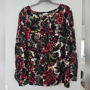 J. Jill  Long Sleeve Floral Blouse